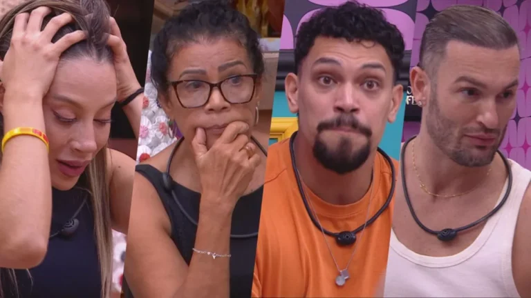 Resumo BBB 25 de hoje: madrugada tem Renata incrédula, decepção de Diego Hypolito e Vinícius chocado com justificativa