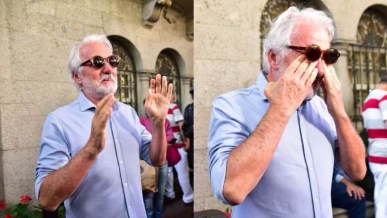 No dia de seu aniversário, Otávio Mesquita cai no choro em velório de Francisco Cuoco