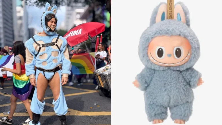Carmo Dalla Vecchia curte Parada do Orgulho LGBT+ vestido de Labubu; veja
