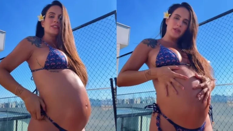 Carol Peixinho mostra barrigão e é elogiada por Thiaguinho: “A mais linda”