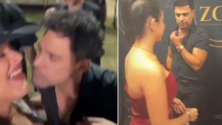 GENTE? Zezé Di Camargo causa polêmica ao tentar beijar fã e olhar outra no camarim