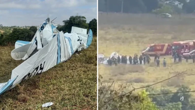 Vídeo registra exato momento da queda do avião de pequeno porte que provocou duas mortes em Rio Preto