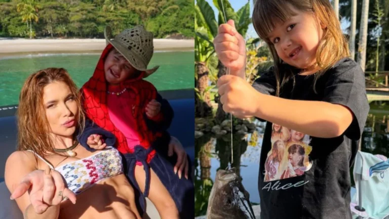 Virginia mostra a filha pescando e Poliana reage: “Vovô orgulhoso”