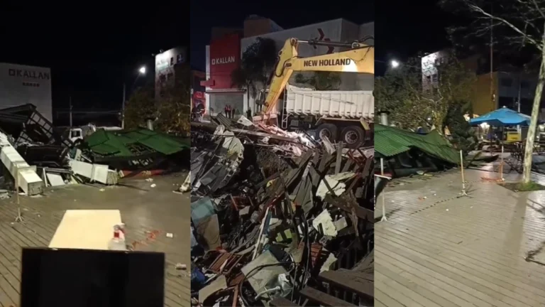 Quiosques desabam e deixam três pessoas feridas na Grande SP