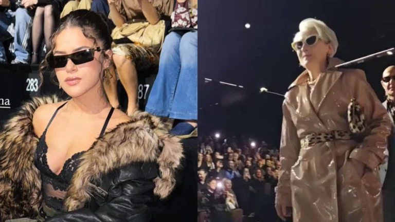 Maisa registra Meryl Streep em desfile caracterizada como Miranda; veja