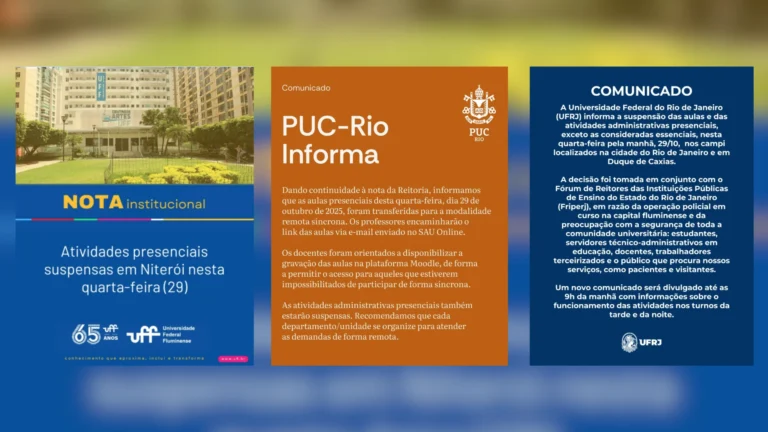 Megaoperação policial no RJ: faculdades cancelam aulas nesta quarta-feira
