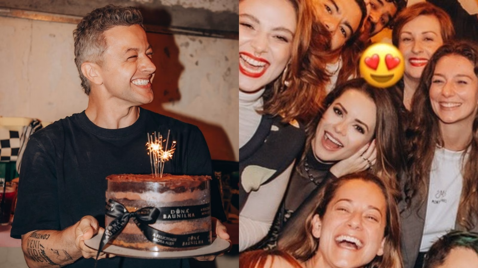 Lucas Lima comemora aniversário com presença de Sandy e namorado