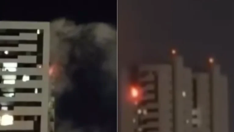 Incêndio atinge prédio no Recife e morador usa lanterna do celular para pedir socorro