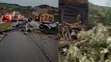 Tornado causa destruição em cidades do Sul; veja vídeos