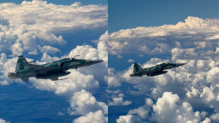 Achei que ia bater: Vídeo mostra caça da FAB perto de avião durante voo