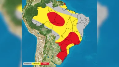 Frente fria e chuva forte chegam no sul do Brasil nessa segunda-feira (15)