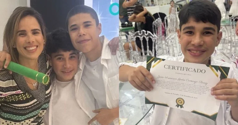 Filho de Wanessa Camargo se forma e é parabenizado por mãe e Isis Valverde