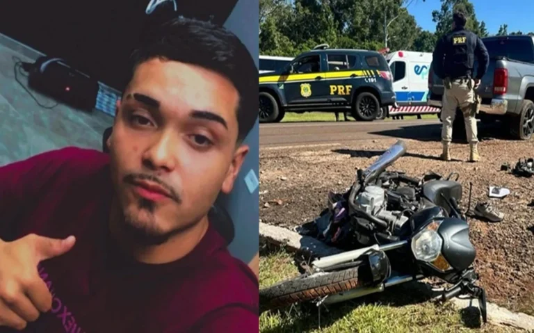 Colisão brutal na BR-277 tira a vida de jovem motociclista e deixa mulher ferida