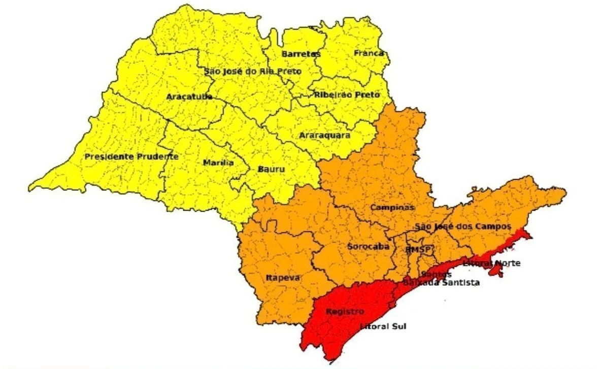 Defesa Civil emite alerta de “perigo” para regiões do litoral paulista