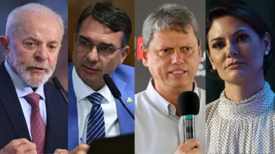 Meio/Ideia: Lula empataria com Flávio, Tarcísio e Michelle no 2º turno