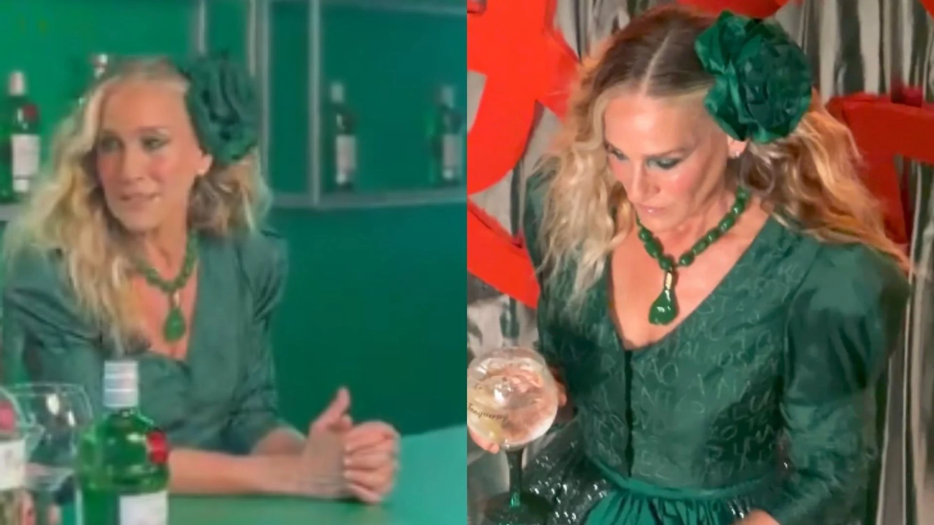 Sarah Jessica Parker surge sorridente em evento de Carnaval no Rio