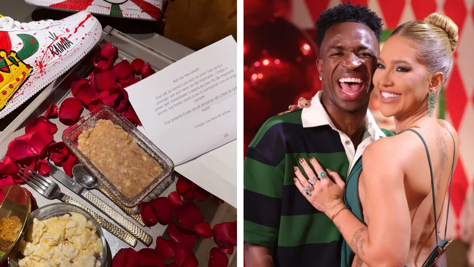 Prestes a desfilar na Sapucaí, Virginia ganha café da manhã de Vini Jr.