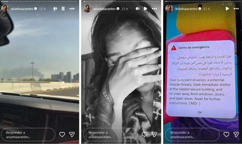 Ex-BBB Ariadna relata momentos de tensão em Dubai: Explosão muito próxima; leia relato