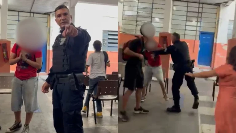 Vídeo: PM é afastado após agredir jovens dentro de escola no RJ