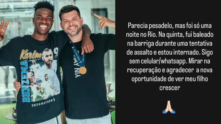 Assessor de Vini Jr. e Paquetá é baleado em tentativa de assalto no RJ