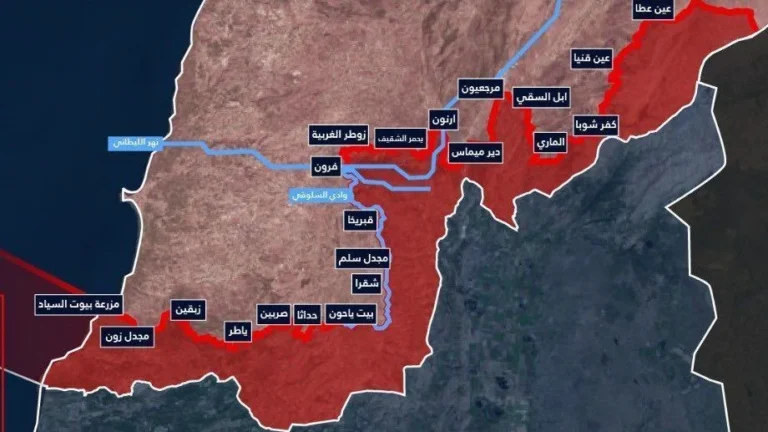 Israel publica mapa de áreas no sul do Líbano controladas por militares