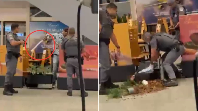 Vídeo: Homem com espada é contido com arma de choque em aeroporto de SP