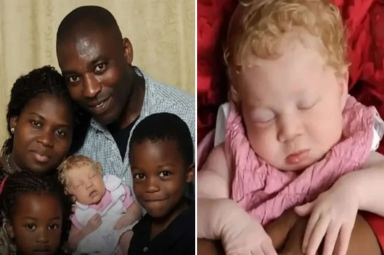 Casal negro nigeriano tem bebê branco, loiro com olhos azuis e levanta teorias