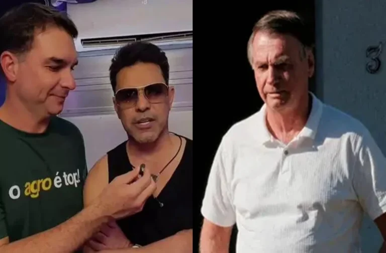 Zezé Di Camargo surpreende ao encontrar Flávio Bolsonaro e manda recado direto para Jair Bolsonaro