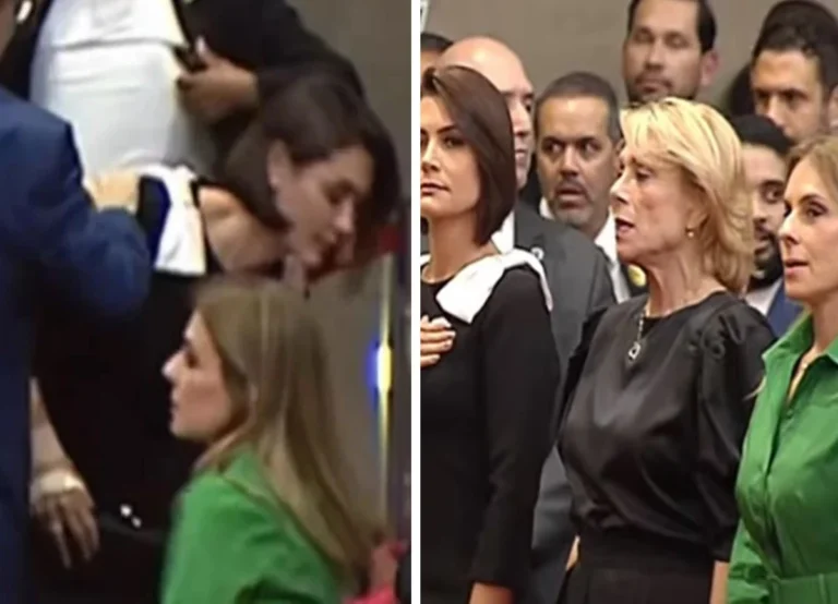 Michelle Bolsonaro e esposa de Moraes ficam lado a lado em cerimônia do TSE