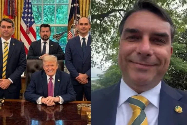 Encontro entre Flávio Bolsonaro e Trump repercute após aparição com Eduardo e Figueiredo