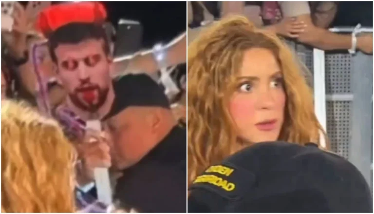 Shakira se assusta com máscara de Piqué em show e momento viraliza