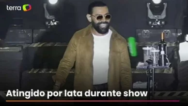 Pablo do Arrocha é atingido por lata em show na Bahia e aciona polícia