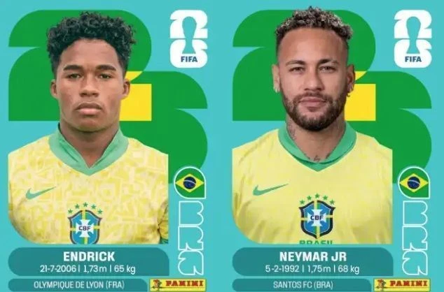 Panini lançará figurinhas de Neymar e Endrick para álbum da Copa; entenda