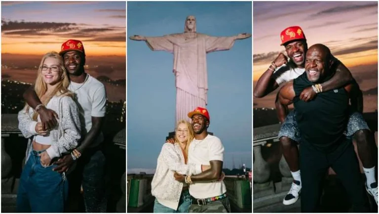 Vini Jr. e Virginia visitam o Cristo Redentor com Terry Crews, de ‘As Branquelas’