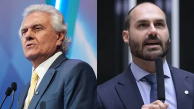 Caiado e Eduardo batem boca no X e ex-deputado é comparado ao 