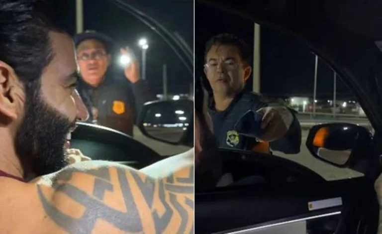 Vídeo: Gusttavo Lima é parado em blitz da PRF e reação surpreende fãs