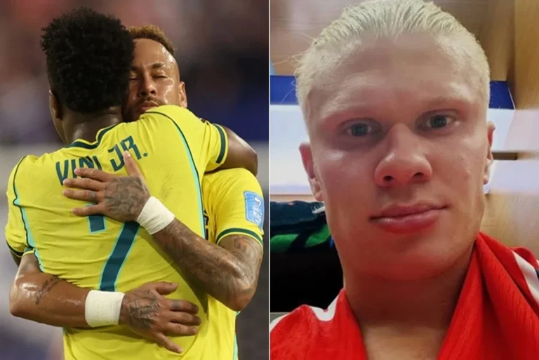 Haaland reaparece após vitória sobre o Brasil e postagem com Neymar e Vini Jr. chama atenção