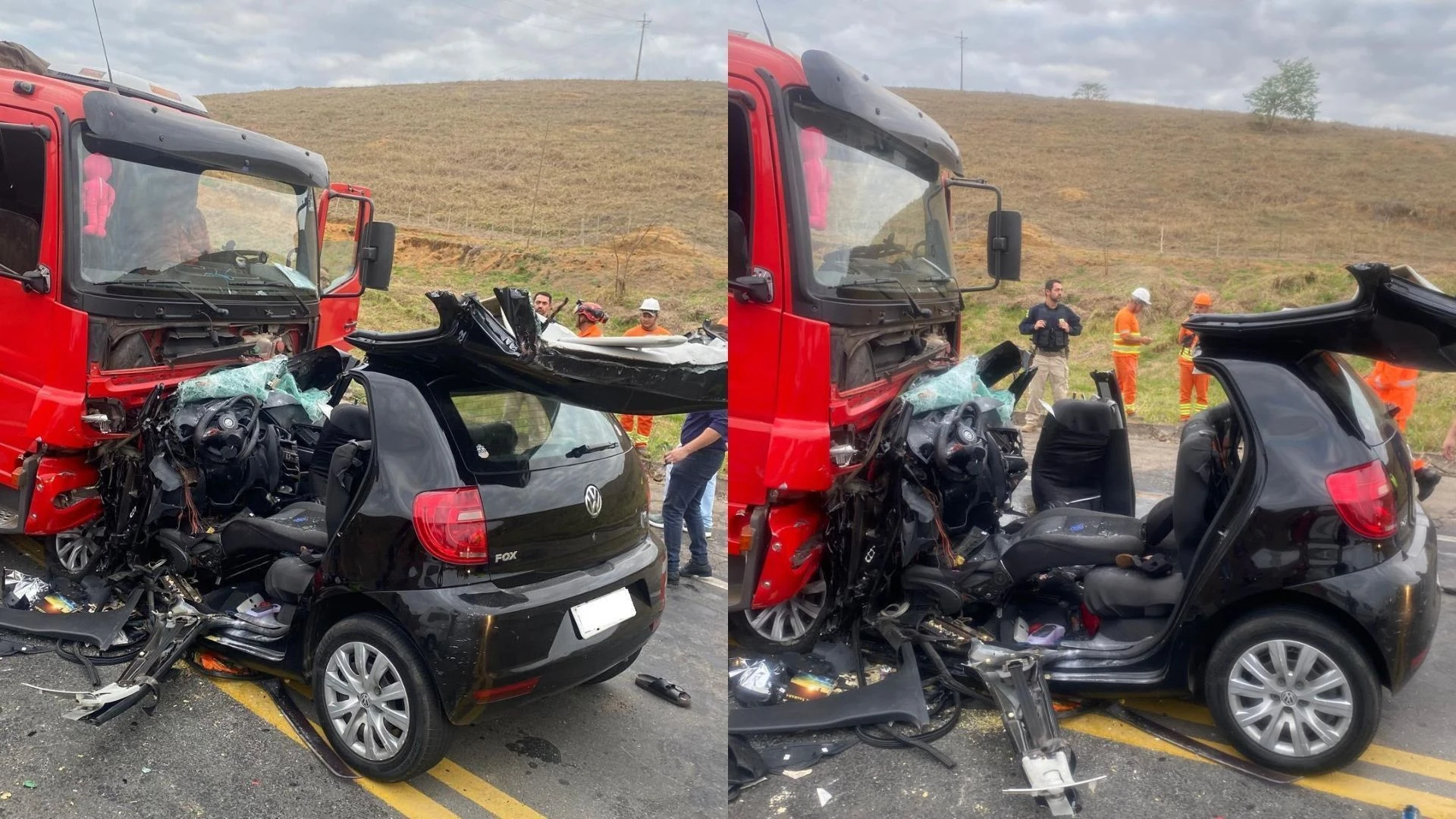 Casal morre e filho fica ferido após colisão entre carro e caminhão em MG