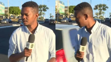 Repórter da Globo quase é atropelado; vídeo