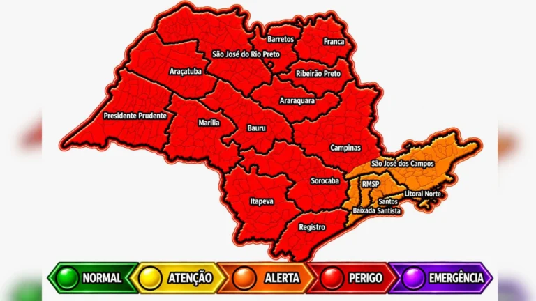 Onda de calor sufocante em São Paulo: mapa mostra regiões que vão ‘ferver’ até a próxima segunda-feira