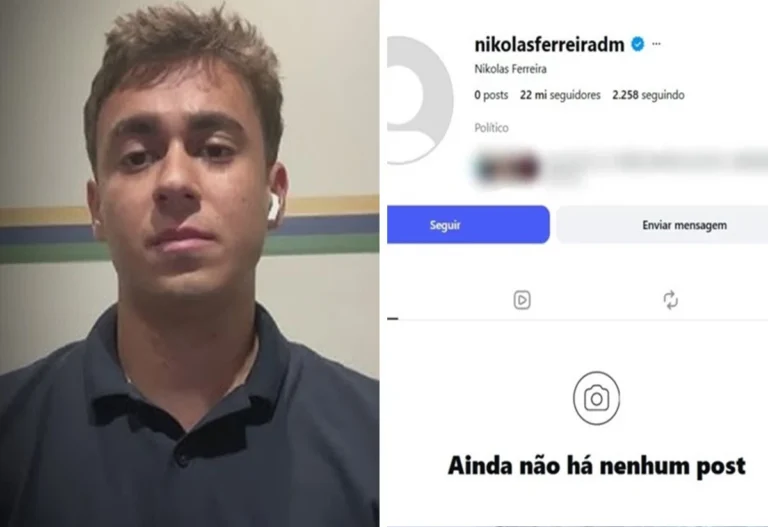 Perfil de Nikolas Ferreira surge com todas as postagens apagadas