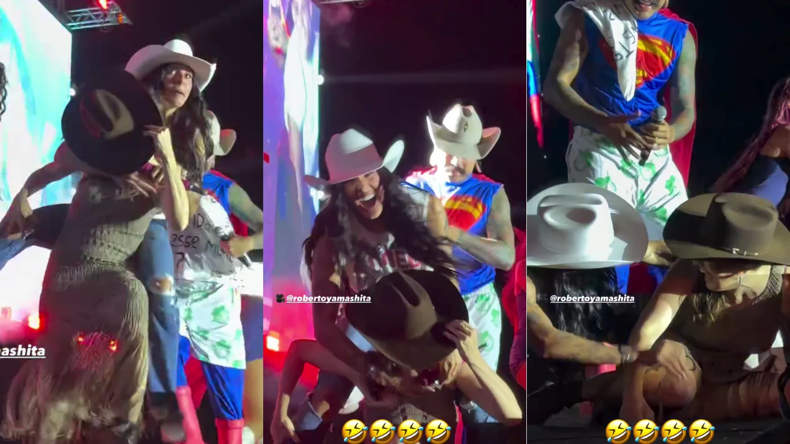 Ana Castela derruba prefeita em show, que brinca: 
