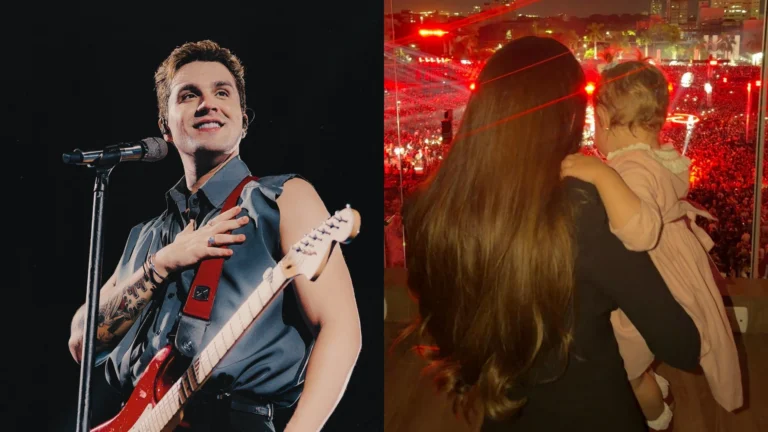 Filha de Luan Santana acompanha show do pai pela 1ª vez; veja