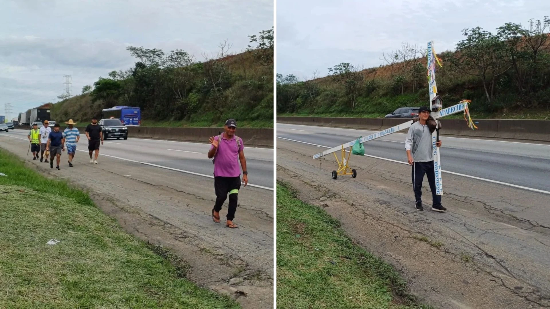 Concessionária estuda construir caminho seguro para romeiros na Dutra