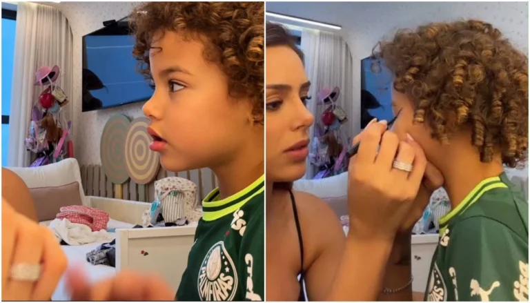 Bruna Biancardi se pronuncia após Mavie usar blusa do Palmeiras